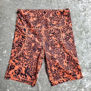 Bebe Leopard Print Biker Shorts